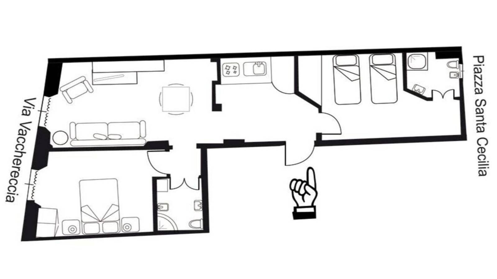 Appartamento con due camere da letto a Firenze