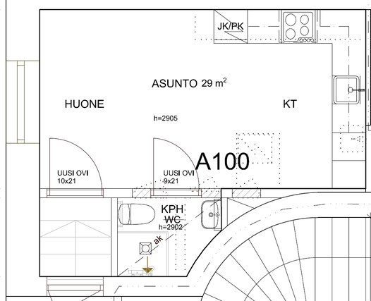 1h + k , block of flats, 695 €/m, 25 m2