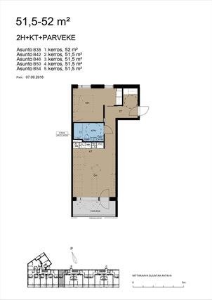 2H+KT , block of flats, 935 €/m, 51.5 m2