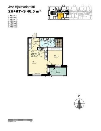 2H+KT+S , block of flats, 816.22 €/m, 46.5 m2