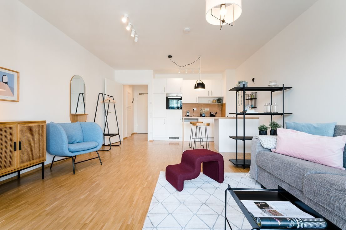 Neu gebaute Wohnung mit Balkon und Skylineblick, zentral gelegen nahe dem Main, Frankfurt - Amsterdam Wohnungen zur Miete