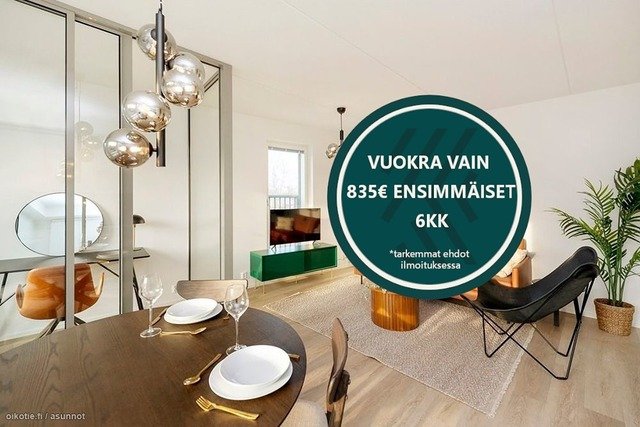 2h+k+viherhuone , block of flats, 835 €/m, 47 m2